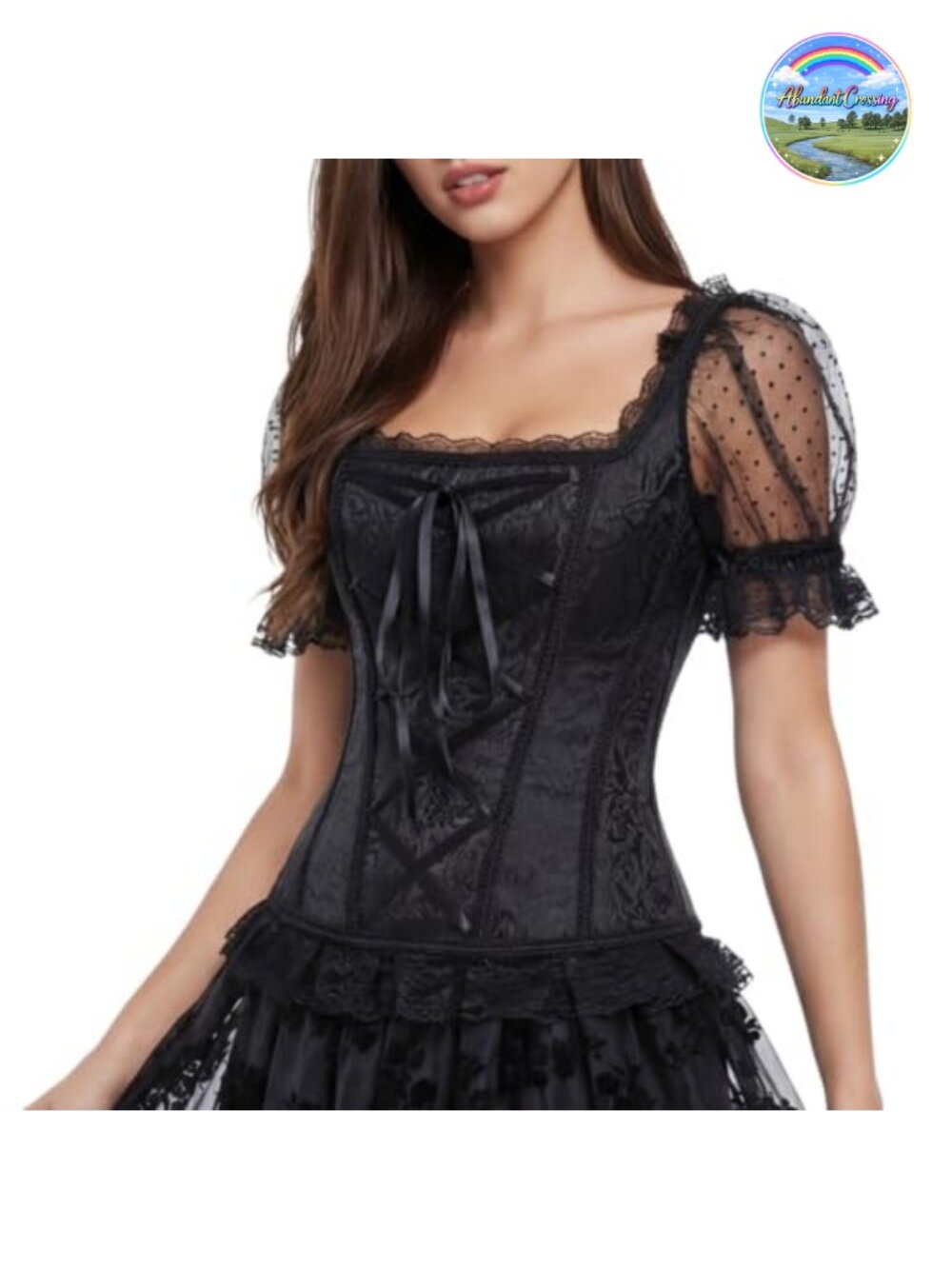 Victorian Lace Corset Top Princess Faire Costume Gothic Renaissance Bustier